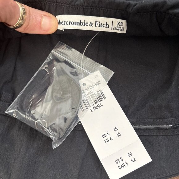 Abercrombie & Fitch Asymmetrical Strapless Top Black XS Removable Straps NWT - Picture 10 of 11